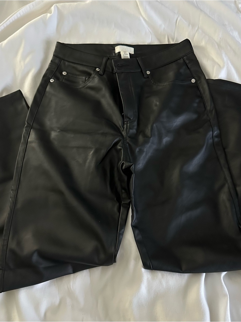 Black Faux Leather Pants